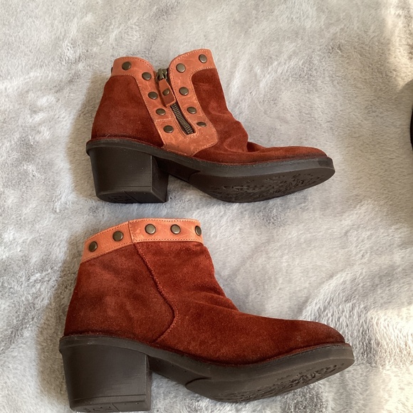 Fly London leather ankle boots 2 pair bundle one black and one rust size 36 - Picture 2 of 11